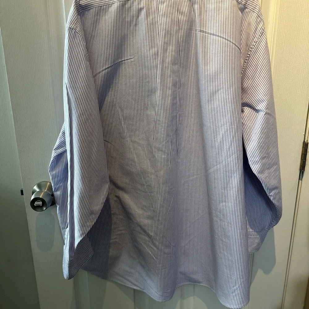 Brooks Brothers Shirt Adult 17.5 33 Non Iron Madison Purple Striped Button Down - Picture 8 of 8